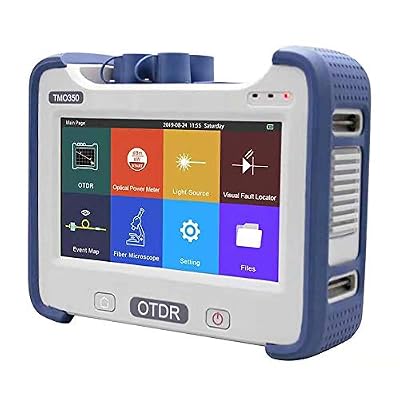 OTDR Tester SM 1310/1550nm 32/30dB with SC FC ST LC Adapters, Multi-function Fiber Optic Tools OTDR +OPM+VFL+OLS+Event Map, 7-inch Touch Screen One Key Operation (Blue)