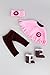 DreamWorld Collections - Pink Poncho - 4 Piece Outfit - Pink Fleece Poncho, Matching Headband, Brown Leggings and Brown Sherpa Boots - Clothes Fits 18 Inch American Girl Doll (Doll Not Included)