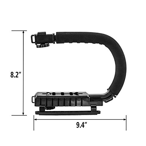 Image of Flash Stand U-Type DV Video Shooting Portable Handheld,C-Shaped Stand Camera Bracket Holder Stabilizer Handle Grip with Accessory Shoe Mount for Camera Camcorder DSLR DV Video-Black