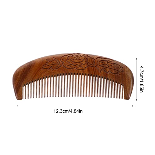 Peine de madera portátil Healifty 12.8 cm masajeador miniatura 6