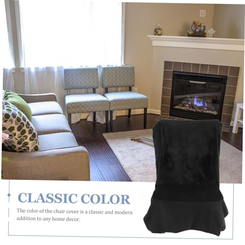 Funda de silla de terciopelo para sala de estar y protector de muebles negro 7