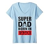 Photo Gallery donna super dad born in 1993 dad birthday 1993 compleanno 1993 maglietta con collo a v Photo Gallery donna super dad born in 1993 dad birthday 1993 compleanno 1993 maglietta con collo a v
