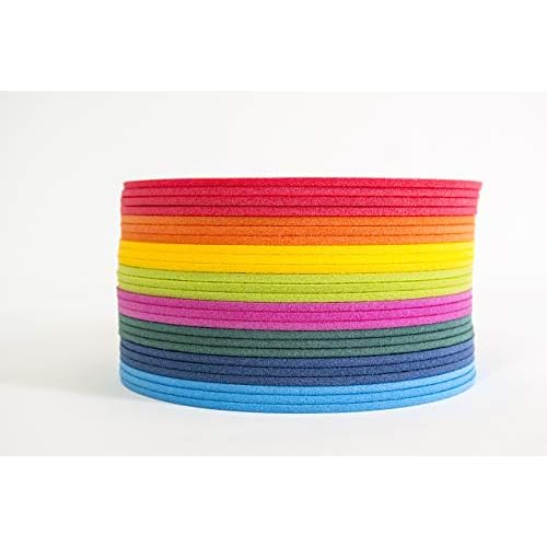 Yate Set 18 Stück Schaumstoff Sitzkissen Stuhlkissen OHNE Griff Kinder Sitzunterlage WASSERDICHT Rund 35 x 35cm Regenbogenfarben für Kindergarten, Schule - Stuhl Auflagen bunt für innen und außen
