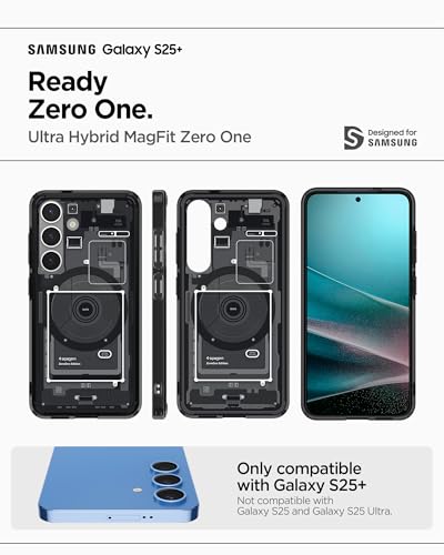 Spigen Ultra Hybrid MagFit for Samsung Galaxy S25 PLUS case cover [MagSafe compatible] (2025) - Zero One Black