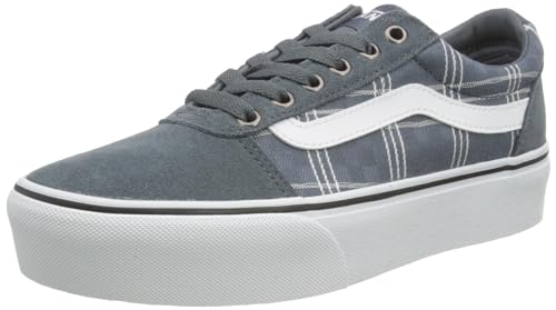 Vans Ward Platform, Zapatillas Mujer, Plaid Block Dark Slate, 39 EU
