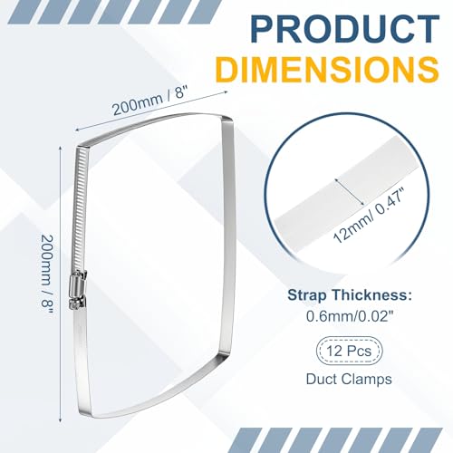 Colliers rectangulaires inox 304 pour bloquer les vibrations de conduits