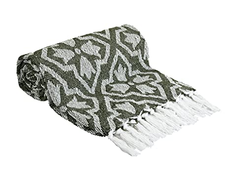 Überwurf Decke Rustikale Bauernhaus Baumwolle Decke Überwurf mit Fransen für Stuhl, Couch, Picknick, Camping, Strand und den täglichen Gebrauch, 50 x 60 Blumenmuster Cover