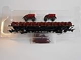 märklin niederbordwagen 4503 Güterwagen H0 Märklin 46403 DB Niederbordwagen 2-achsig beladen mit Zwei Draisinen.
