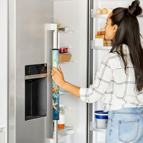 Image of Summer Starfish Refrigerator Door Handle Covers Set of 2, Neoprene Fridge Door Handle Covers Washable Non-Slip Protector for Fridge Dishwasher Appliance Handle Covers, Keep Your Kitchen Clean