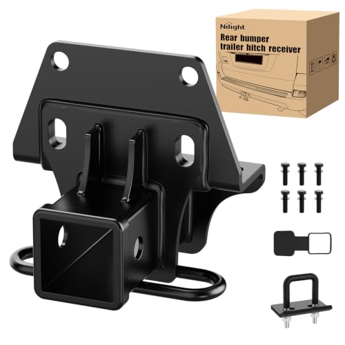 Image of Nilight 2 Inch Rear Trailer Hitch Receiver for Toyota 4Runner & Lexus GX470 | Fits 4Runner 2003-2022 and GX470 2003-2009, 6000 LBS Bolt-On Tow Hitch with Rubber Cover & Tightener Kit