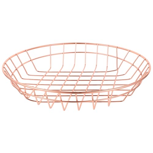 HEALLILY Large Capacity French Fries Storage Basket Sturdy Snack Wire Basket for Fast Food Restaurants Rose Gold 1 Pc