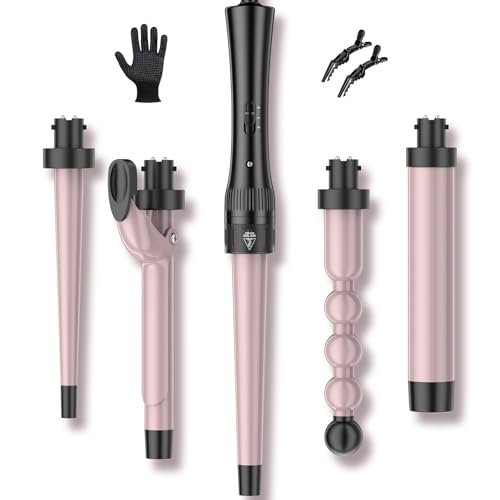 5 in 1 Hair Curling Wand with Anti-Scald Head