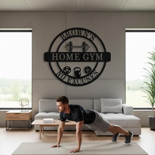 Custom Gym Sign for Home Gym, Personalized Gym Sign Metal Wall Decor Art - Image 3