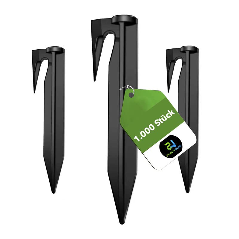 PowerWERK® 1000 piezas de piquetas para el cable de limitación del robot cortacésped - Accesorios para cortacésped - Piquetas de tierra - Fijación de clavo para cable de limitación - Compatible