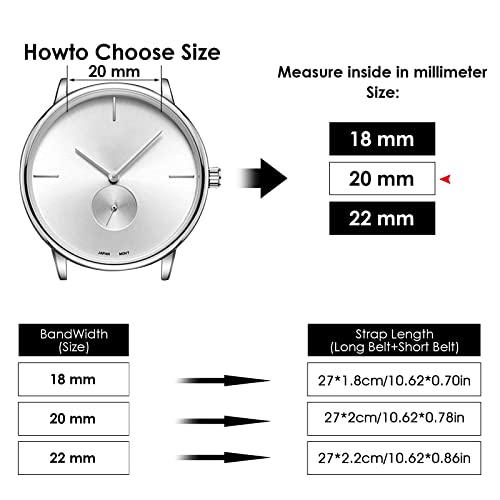 Cobee Nylon Watch Straps, Durable Straps For Men/Women Replacement Military 4 Rings Watch Bands Adjustable Wrist Straps With Silver Metal Buckle 18Mm/20Mm/22Mm Lug Width (20Mm, Black) #TOP2