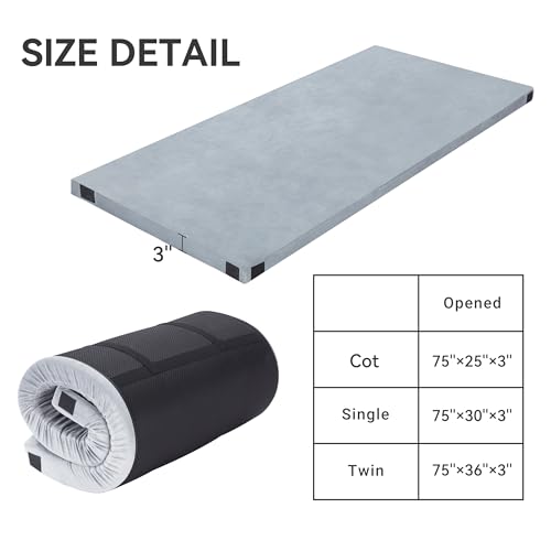 Kingfun-3-Inch-CertiPUR-US-Memory-Foam-Camping-Mattress-Waterproof-Roll-up-Sleeping-Pad-for-Adults-Comfortable-Thick-Floor-Sleeping-Mats-for-Car-Truck-Tent-with-Removable-Travel-Bag