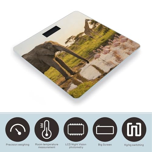 Báscula Digital de Baño con Pantalla LED Clara y Plataforma de Vidrio Templado miniatura 3