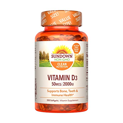 Sundown Vitamin D3 2000 Iu Softgels, Supports Bone, Teeth, And Immune Health, 350 Count #TOP20