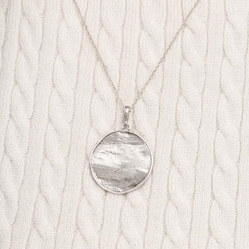 JEAN RACHEL JEWELRY 925 Sterling Silver Necklace for Women - Large Hammered Disc Vintage Design - Hypoallergenic, Lead & Nickel Free Jewelry - Artisan Handcrafted Statement Necklace2