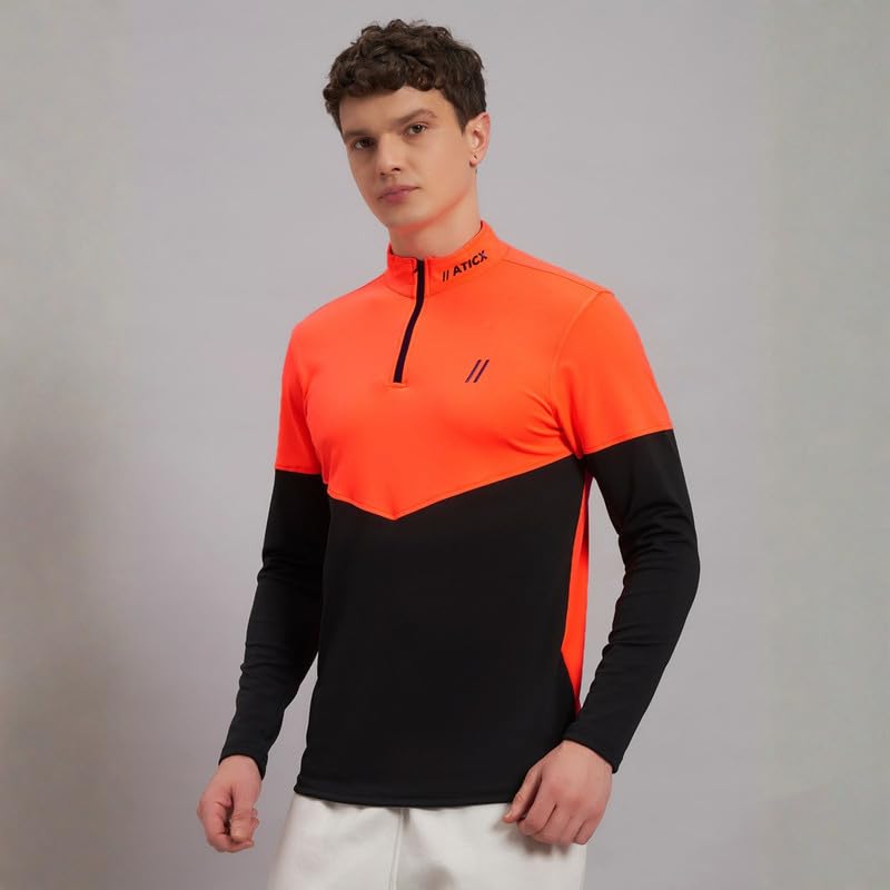 Image of ATICX Polyester Full Sleeve Compression High Turtle Neck Sports Jersey T Shirt for Men - Quick Dry Fit Gym Workout Top for Running, Swimming, Training, Cycling, Football, Badminton