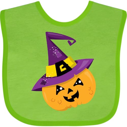 inktastic Halloween, Pumpkin, Witch Hat, Trick or Treat Baby Bib