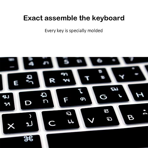 Proelife Thai Ultra Thin Silicone Keyboard Protector Cover Skin For Apple Macbook Pro Touch Bar Retina 13-Inch 15-Inch (Model A1706, A1707, A1989, A1990, A2159) (2016 2017 2018 2019 Released) (Black) #TOP5