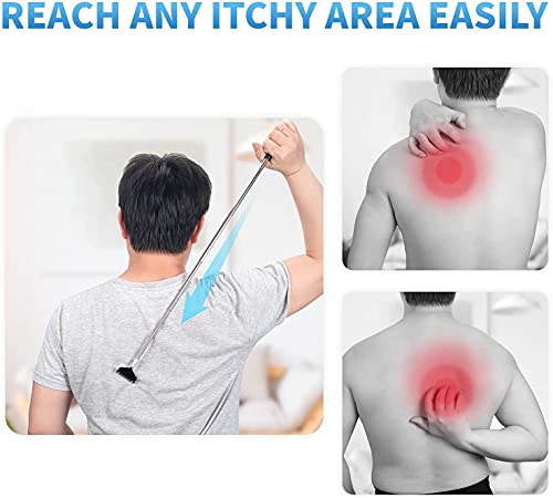 Image of Alexvyan Small Adjustable Portable Foldable Extendable Back Scratcher, Metal Stainless Steel Telescoping Itching Hand Stick Tool (Pack of 1 - Model1)