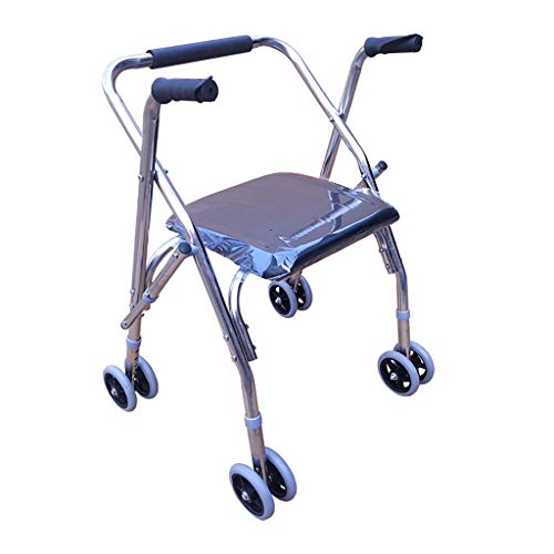 CIKO Progressive Mobility Aid Walker with 2 Wheels Rollator Self-Adjusting Stair Assist Go Up & Down Stairs Ramps & Steps Mobility Aid for Adults Or Seniors Folding & Adjustable