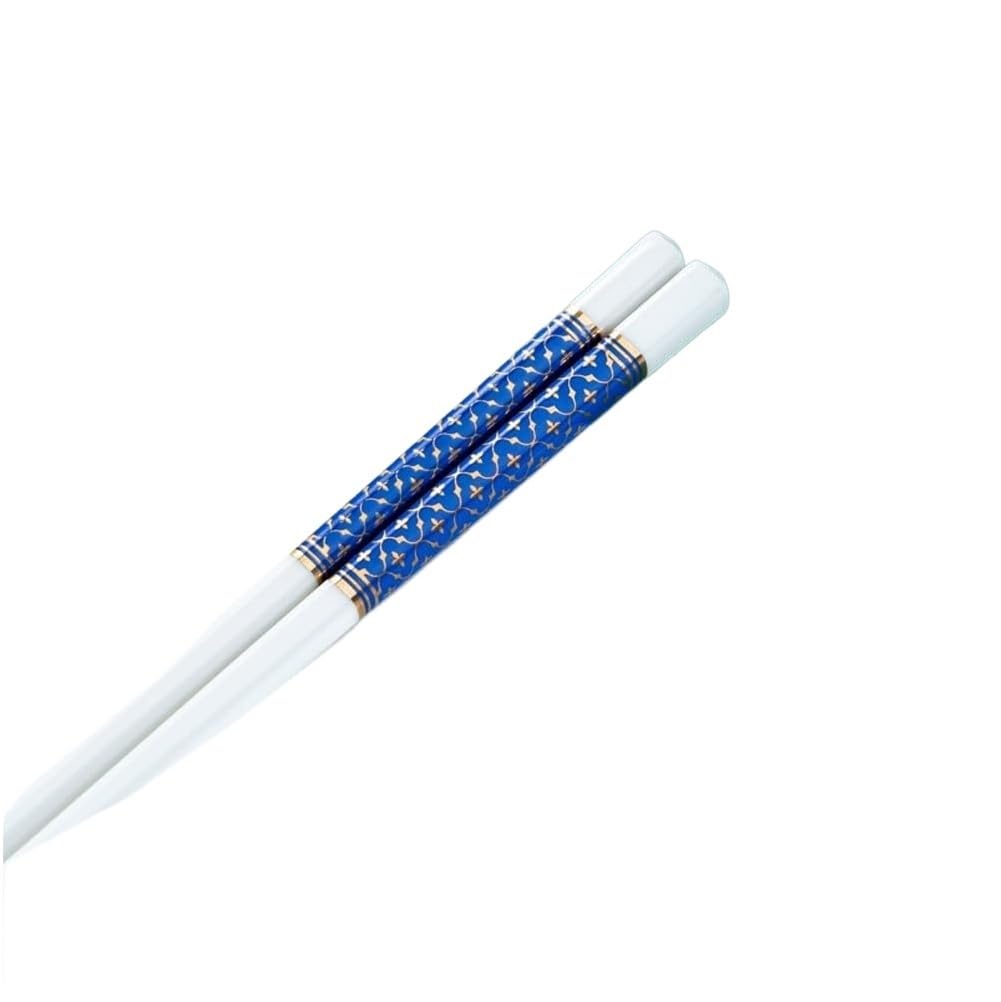 Baguettes, coffret cadeau de baguettes en porcelaine bleue japonaise, coffret cadeau de 10 paires de baguettes réutilisables de qualité supérieure avec étui, baguettes antidérapantes en céramique d'os