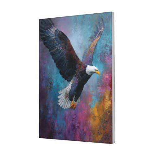 Cuadro de águila calva abstracto, decoración de pared enmarcada para dormitorio y sala, 30x45cm