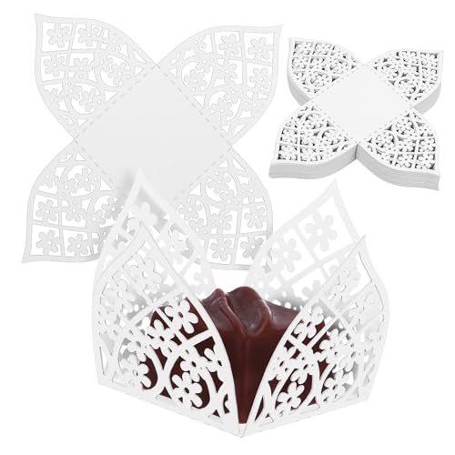 SOIMISS Caja De 50 Piezas revestimientos de cajas almacenaje cajas de almacenaje moldes de repostería para postres envolturas vasos de papel con trufa de chocolate tazas de trufa
