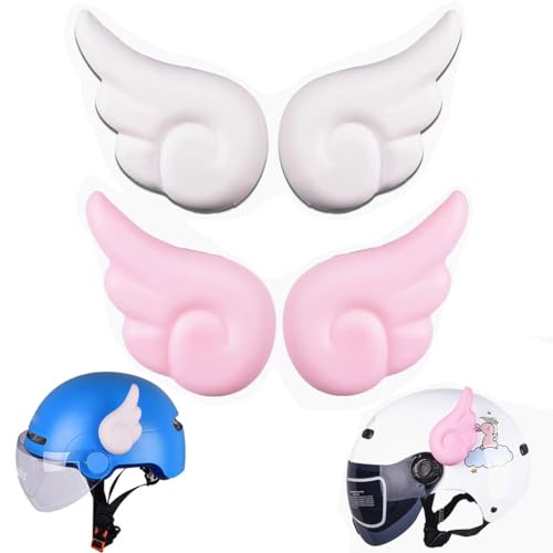 KSUKTSW 4 Pcs Decoración De Casco De Moto, Decoración De Ángel Accesorios De Decoración De Cascos Alas De Ventosa De Plástico, para Casco De Motocicleta De Bicicleta De Es
