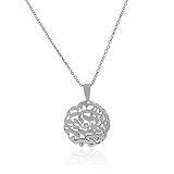 EDFORCE Stainless Steel Silver-Tone Shema Sh'ma Israel Prayer Pendant Necklace, 19'