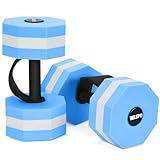 1 Pair EVA Foam Water Dumbbells for Pool Exercise, Water Weights Aquatic Exercise Dumbbells, Aquatic Fitness Weights, Enhance Your Fitness Journey with Water Aerobics Equipment and Pool Weights(Blue)