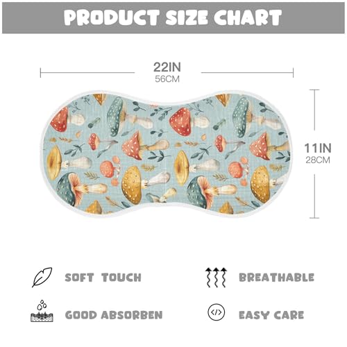 xigua Mushrooms Baby Burp Cloths for Newborn Boys and Girls 2 Pack, Soft & Absorbent Cotton Baby Burp Cloth, Baby Washcloths, Newborn Towel, Burp Rags4