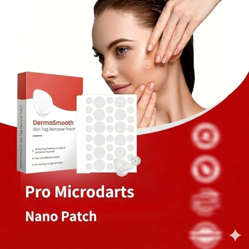 Image of DermaSmooth Skin Tag Patches | Invisible Adhesive Spot Covers for Face, Neck & Body | Gentle Skin Care Patch Sheets (White color) (144 Patches)