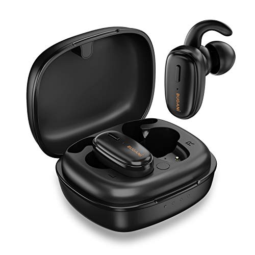 BUGANI Wireless Earbuds, Bluetooth 5.0 in-Ear Headphones with Charging Box, subwoofer with TWS Stereo Headphones, IPX5 Waterproof Function, Built-in Microphone, Black