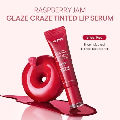 Image of Laneige Glaze Craze Tinted Lip Serum | Plumping, Nourishing Hydration with Polypeptide and Ceramides | Lip Balm for Dry & Chapped Lips |Ultra Glamorous Shiny Lips