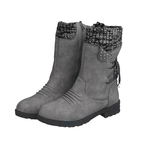 Genérico Botas de Caña Ancha XXL Botas para Nieve Rebajas Invierno Botas Mujer de Longitud Media...