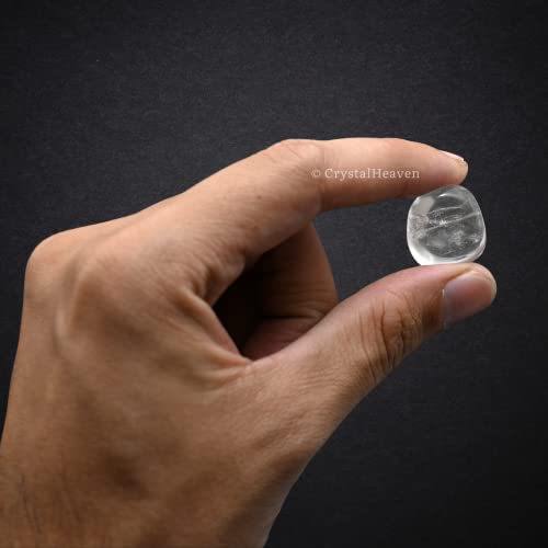 Image of Certified Premium Clear Quartz Crystal Healing Tumbled Stone, Natural Polished Crystals for DIY Crafts, Manifestation, Meditation, Pooja Feng Shui and Reiki Healing (30 Grams)