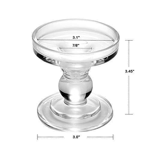 image for OYATON Glass Candle Holders for 3 inches Pillar Candle or 7/8 inch Tap