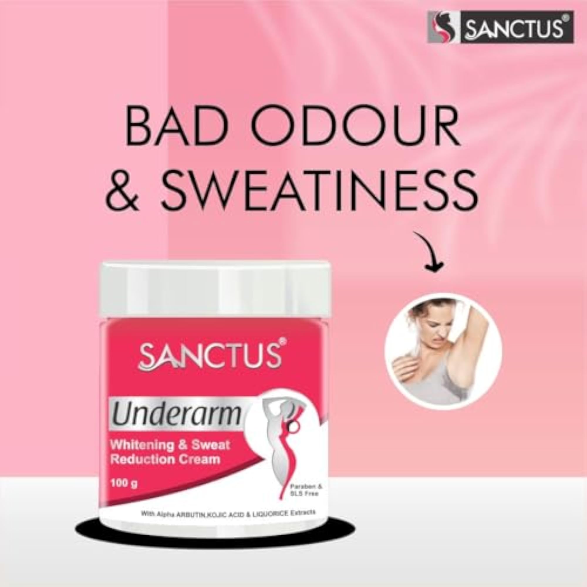 Underarm Whitening & Sweat Reduction Cream, Advanced Formula