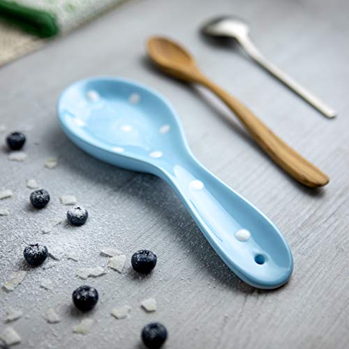 City To Cottage 8541953784 Spoon Rest For Stove Top, Large Ceramic Spoon Holder For Kitchen Counter, Cooking Utensil Rest For Countertop, Handcrafted Spoon Rest For Ladle, Spatula, Tong  thumb #1