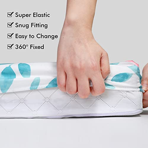Gllquen Baby Bassinet Crib Sheets Set, Breathable Cozy Fitted Mattress Sheet, Elastic Travel Crib Fashionable Floral Pattern, Standard Cradle Safe Sheets For Baby Boy Girls 32"X16" (Flowers) #TOP4