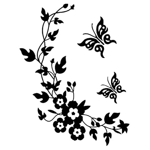 DIY väggmålning tapeter, svart, fjäril, blomma, väggklistermärke, heminredning, vattentät, avtagbar, hållbar, användbar