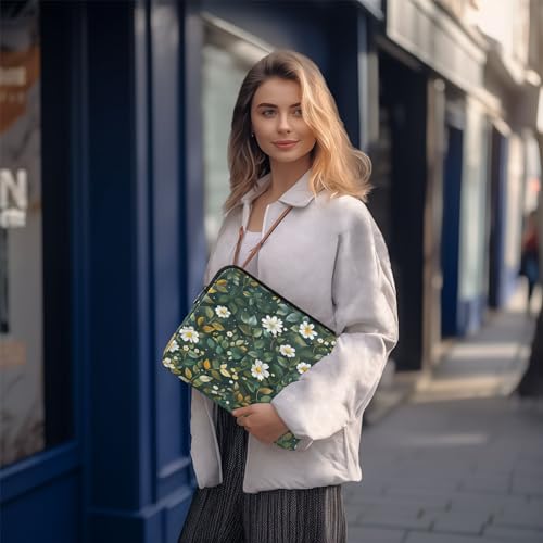 Funda para portátil 13-14 pulgadas estampado floral blanco y verde miniatura 7