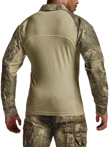 Image of CQR Men's Tactical Combat Shirt, 1 /4 Zip Long Sleeve Breathable Military BDU Training Top for Shooting, Hunting, Range Use
