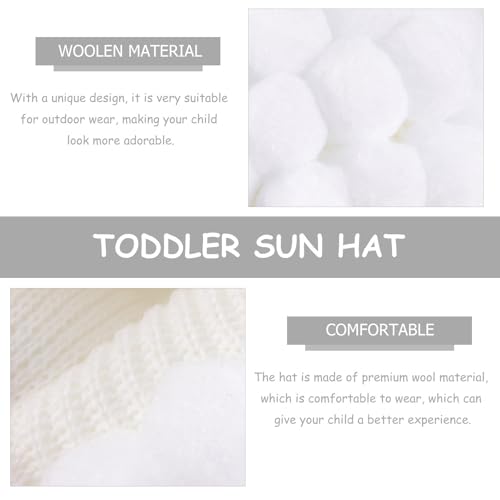 Gorro de lana blanco PRETYZOOM para niños de 46-50cm con diseño de peluca 3