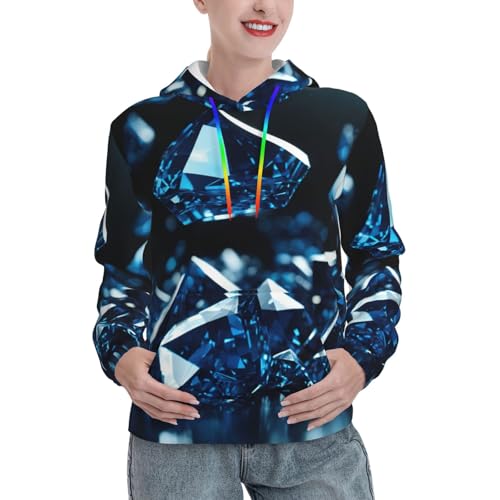 Sweat à capuche imprimé diamant femme pull ajusté haut de gamme