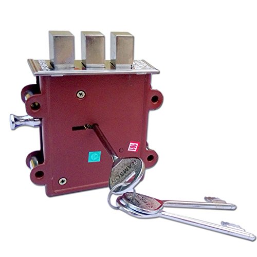 Image of RAMSON Key Lock with A Tower Bolt (Silver, Painted Finish)